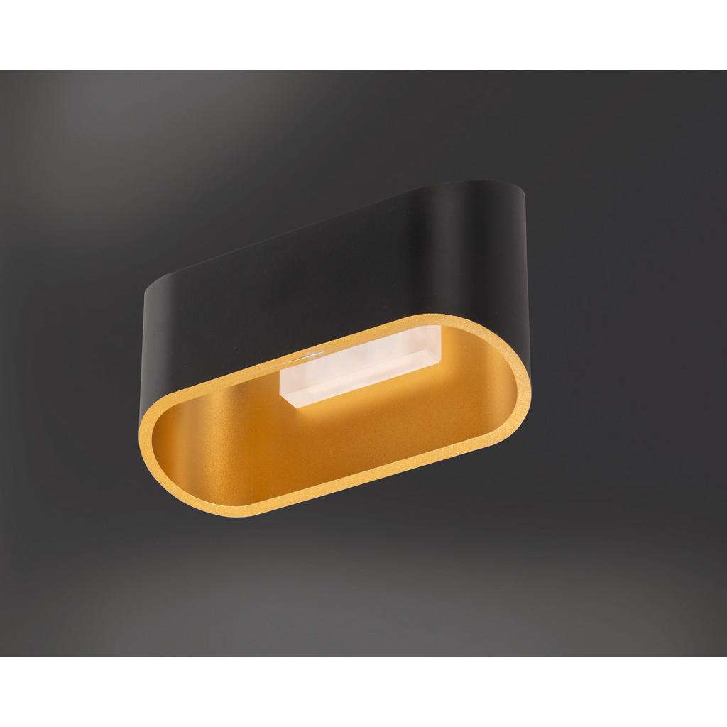 XXXL LED-WANDLEUCHTE, Schwarz, Gold