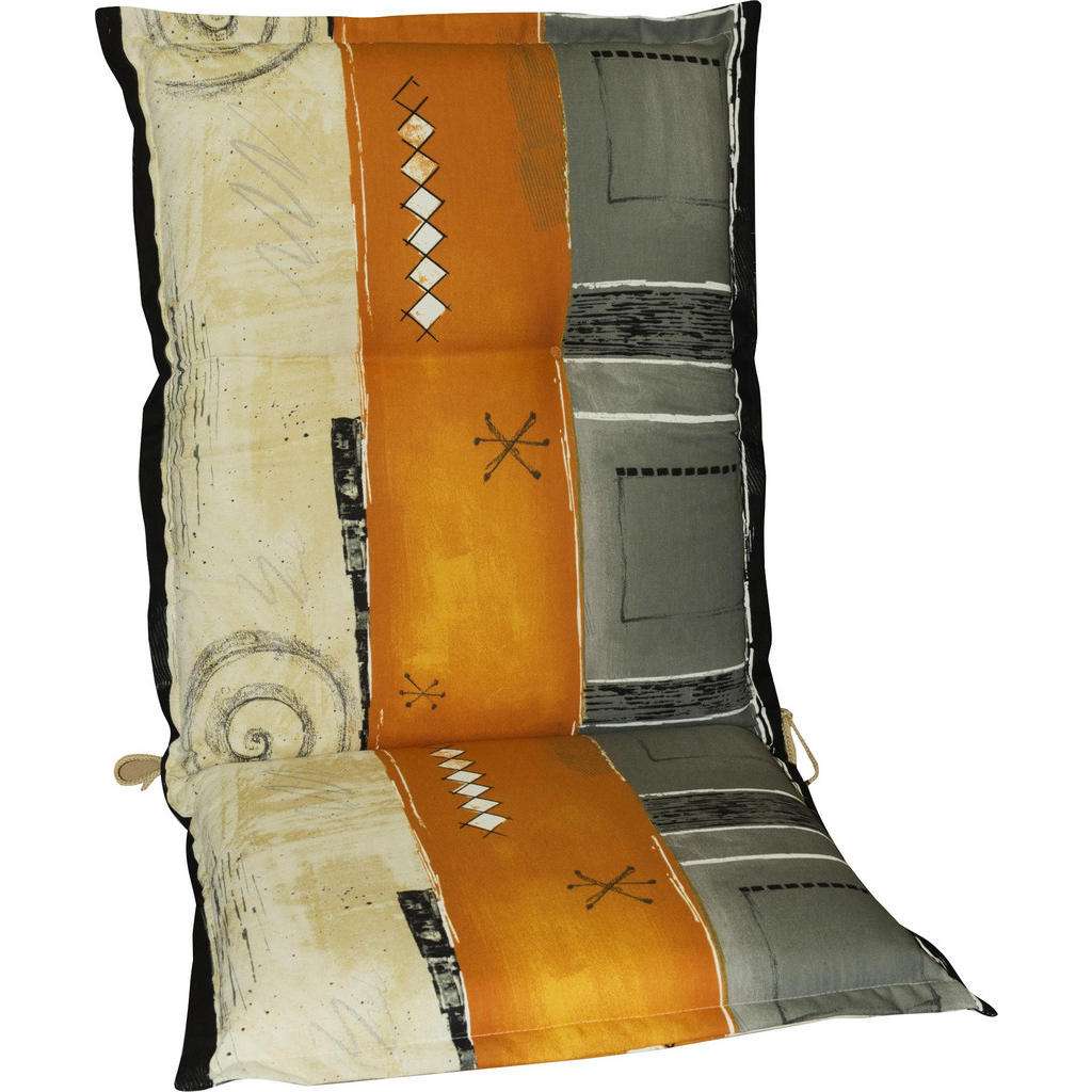 XXXL SESSELAUFLAGE Streifen, Grau, Mehrfarbig, Orange