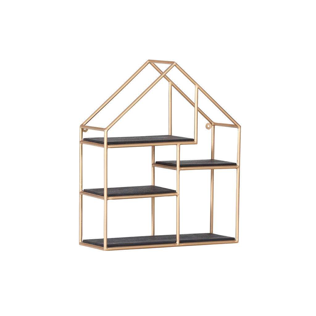 Carryhome WANDREGAL Akazie massiv Schwarz, Gold