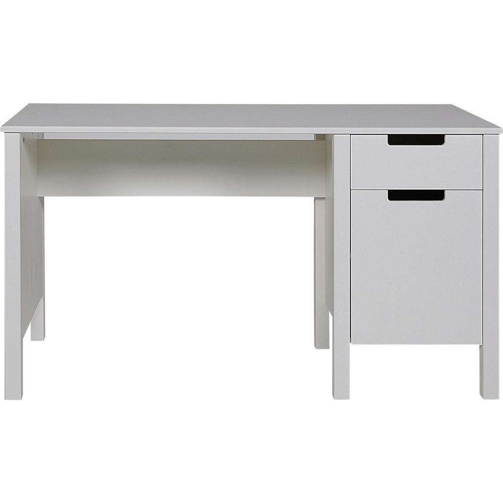 Carryhome SCHREIBTISCH Kiefer massiv Weiß