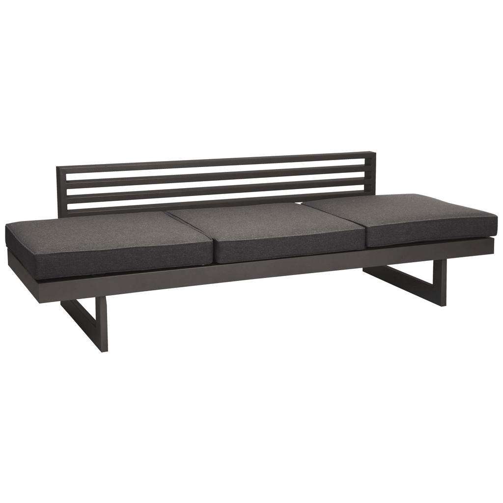 Stern 3-SITZER-BANK Aluminium, Grau, braun