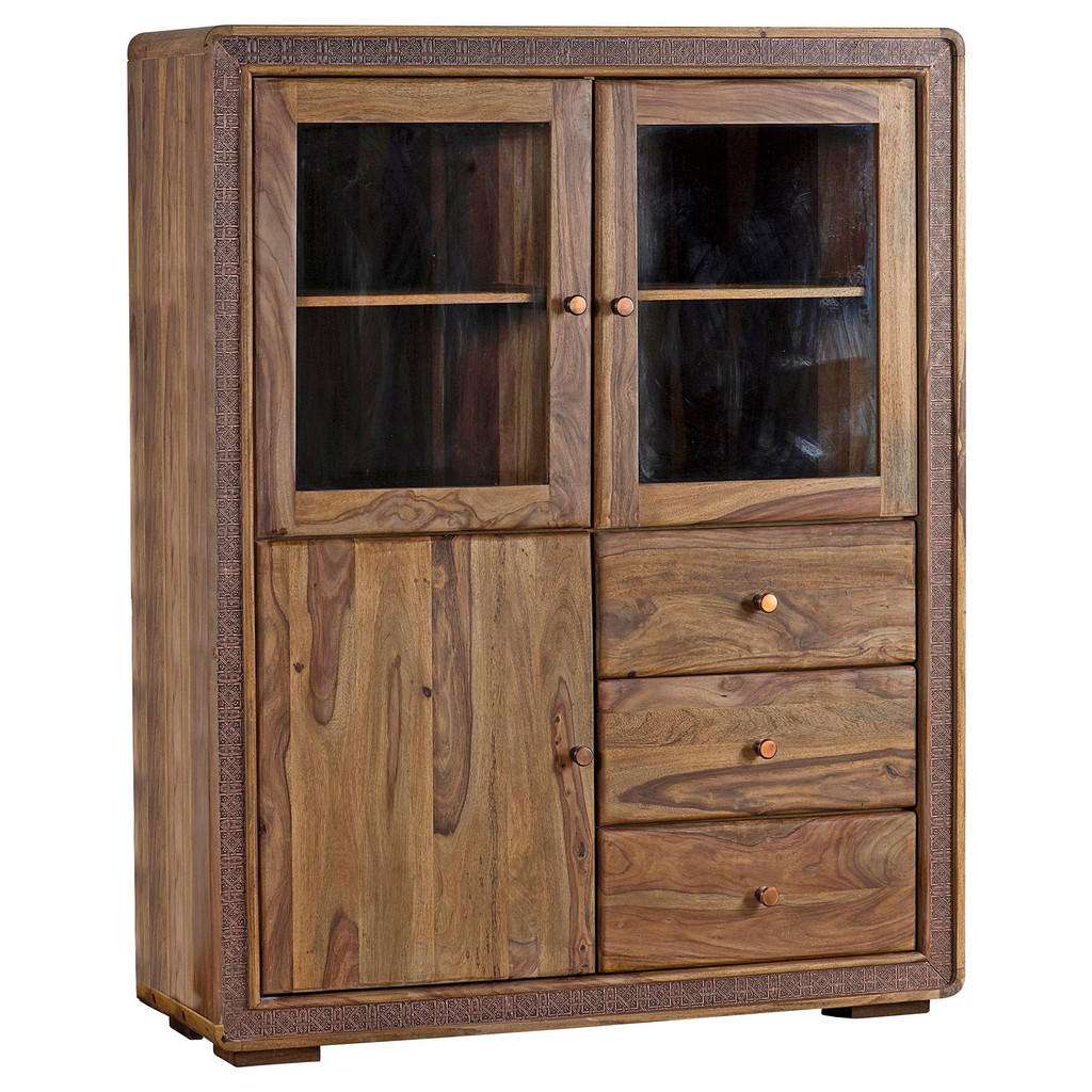 Carryhome HIGHBOARD Akazie teilmassiv lackiert Braun, Orange