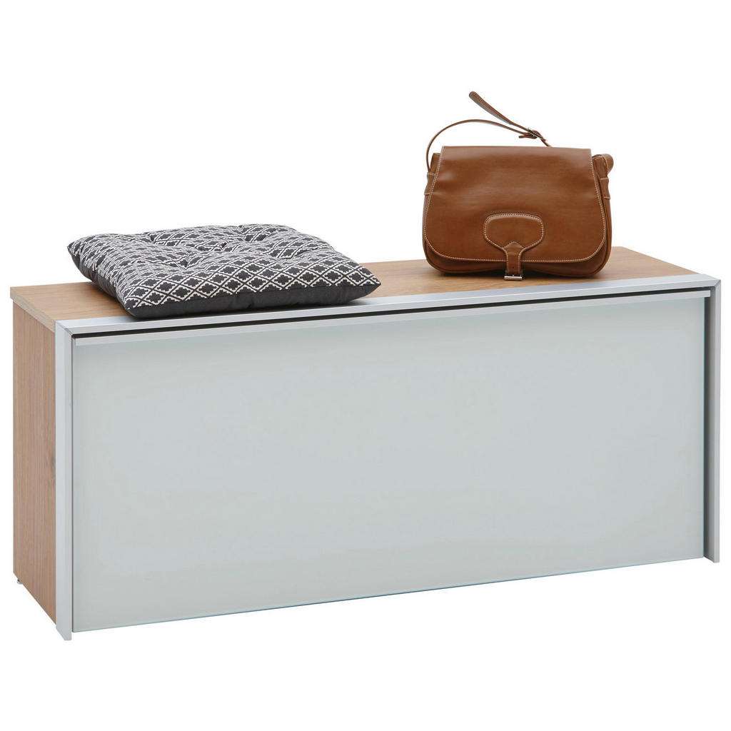 Dieter Knoll GARDEROBENBANK Weiß, Braun, Silber