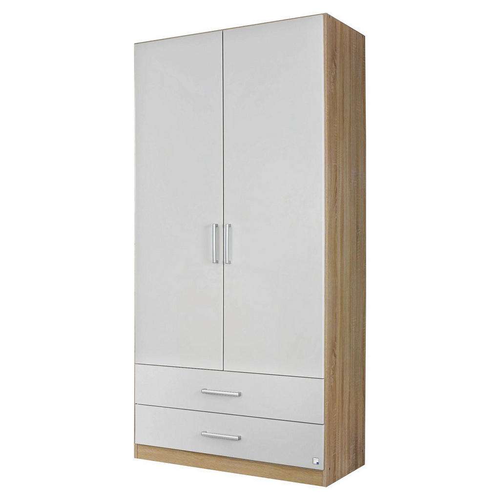Carryhome DREHTÜRENSCHRANK 2-türig Weiß, Braun