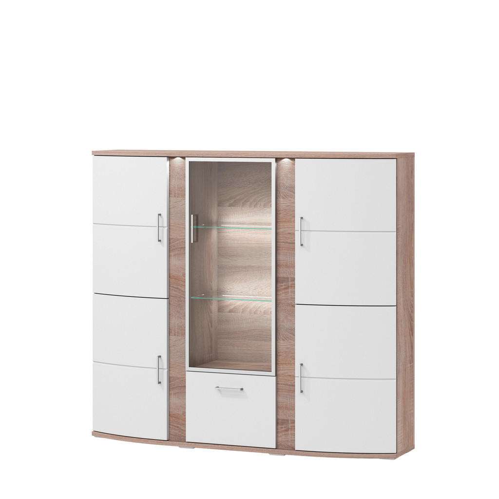 Xora HIGHBOARD Melamin, foliert Weiß, Braun