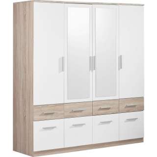 Carryhome KLEIDERSCHRANK 4-türig Weiß, Beige