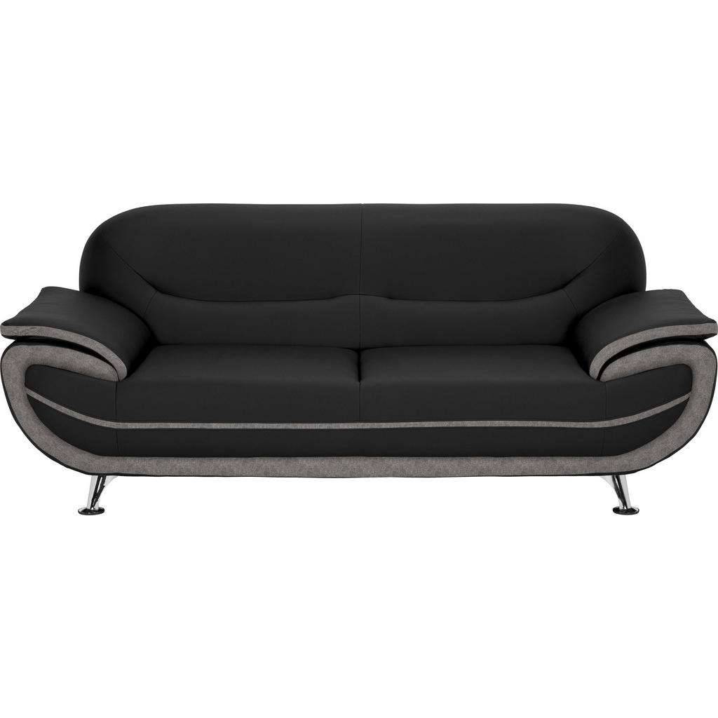 Ti`me DREISITZER-SOFA Lederlook Grau, braun