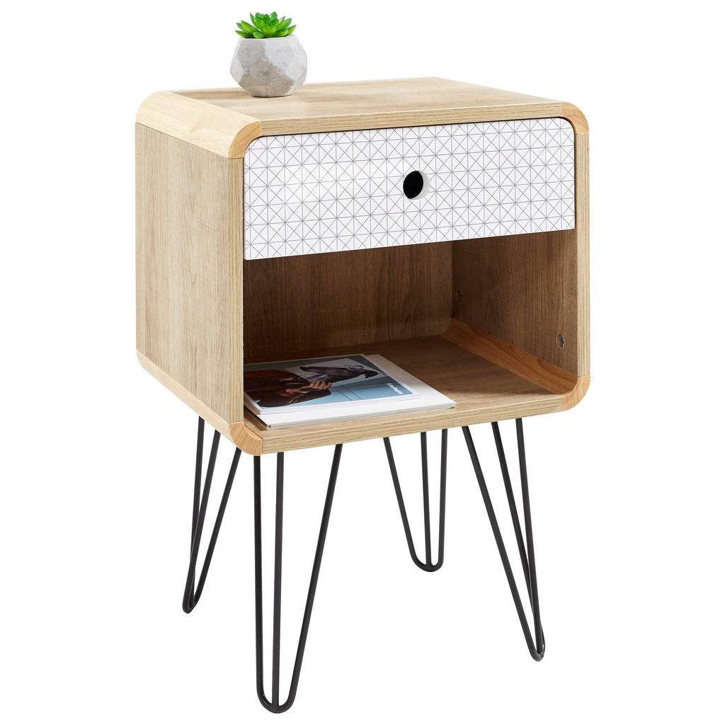 Carryhome NACHTKÄSTCHEN Weiß, Braun