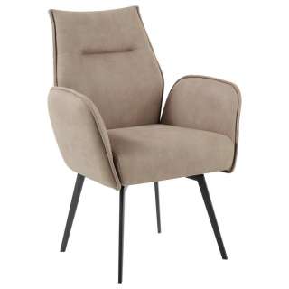 Hom`in ARMLEHNSTUHL Mikrofaser Braun, Grau