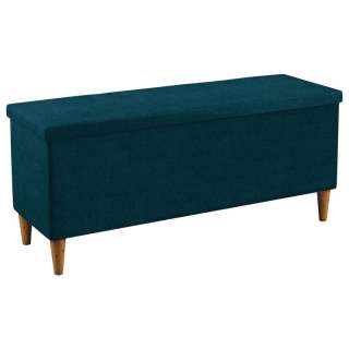 Linea Natura BETTBANK Webstoff Eiche massiv Braun, Blau