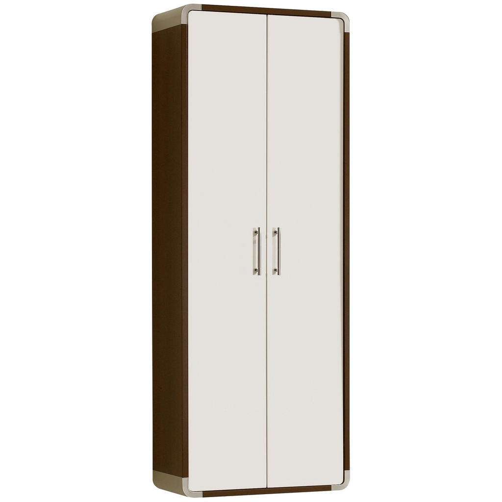 Moderano GARDEROBENSCHRANK Hochglanz Weiß, Braun
