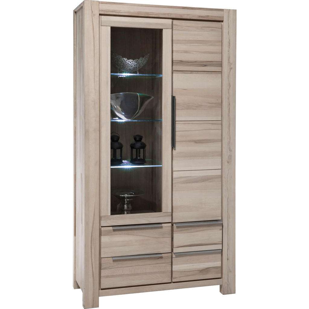 Carryhome VITRINE Wildeiche massiv Braun