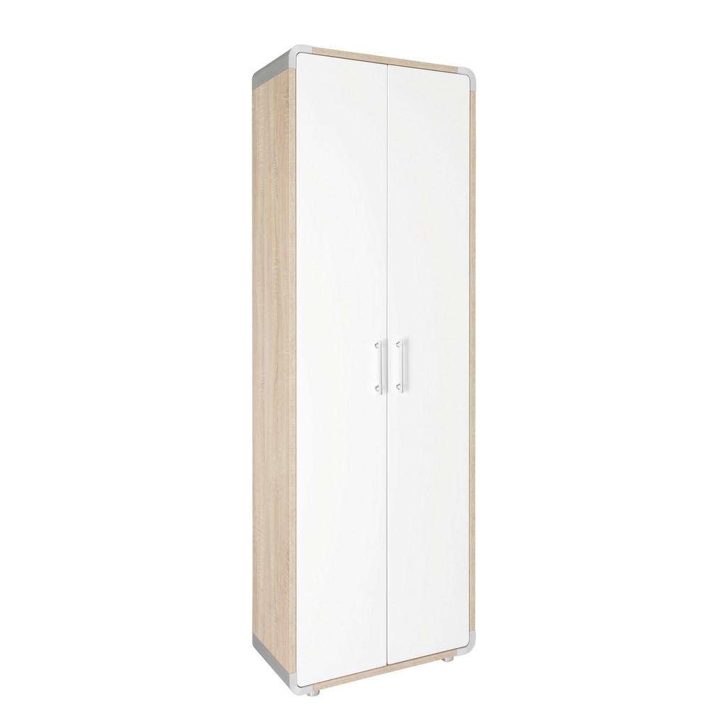Moderano GARDEROBENSCHRANK Hochglanz Weiß, Beige