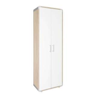 Moderano GARDEROBENSCHRANK Hochglanz Weiß, Beige