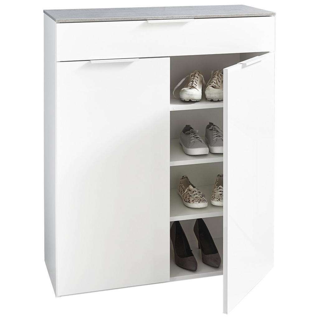 Carryhome SCHUHSCHRANK Hochglanz Weiß