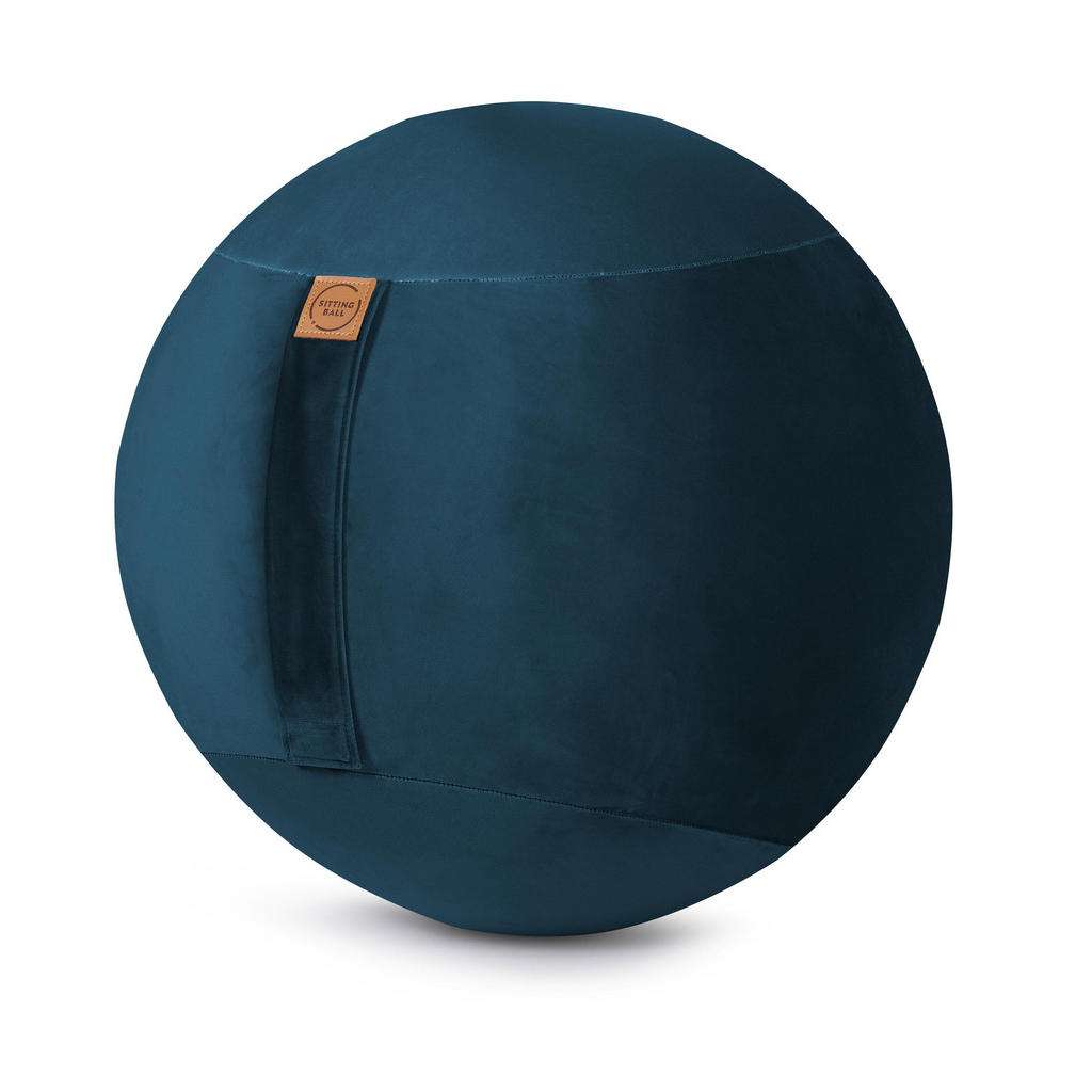 XXXL SITZBALL Samt Uni Grau, Blau