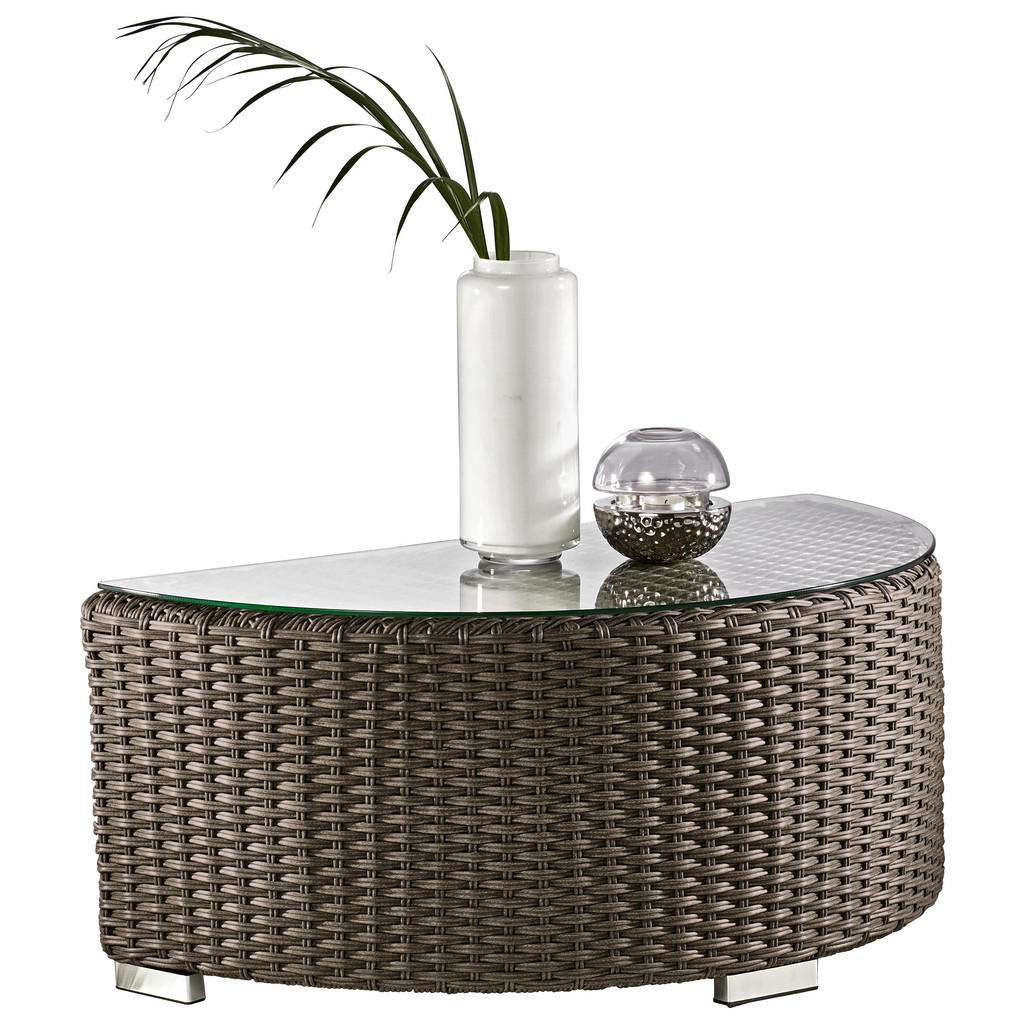 Ambia Garden LOUNGEENDTEIL Weiß Kunststoffgeflecht Aluminium