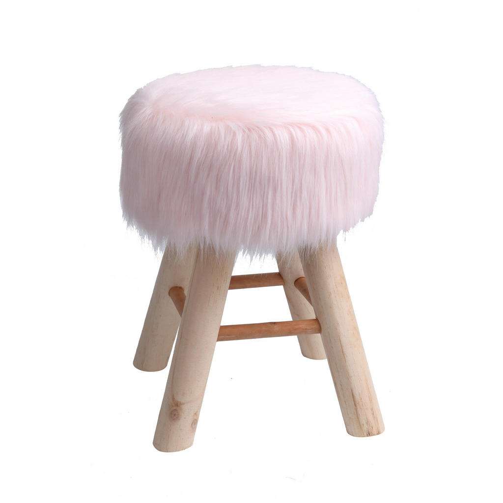 Ambia Home HOCKER beschichtet Kiefer vollmassiv Mehrfarbig, Rosa