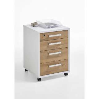 Carryhome ROLLCONTAINER Weiß, Braun
