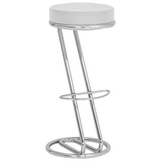 Carryhome BARHOCKER Lederlook Weiß, Silber