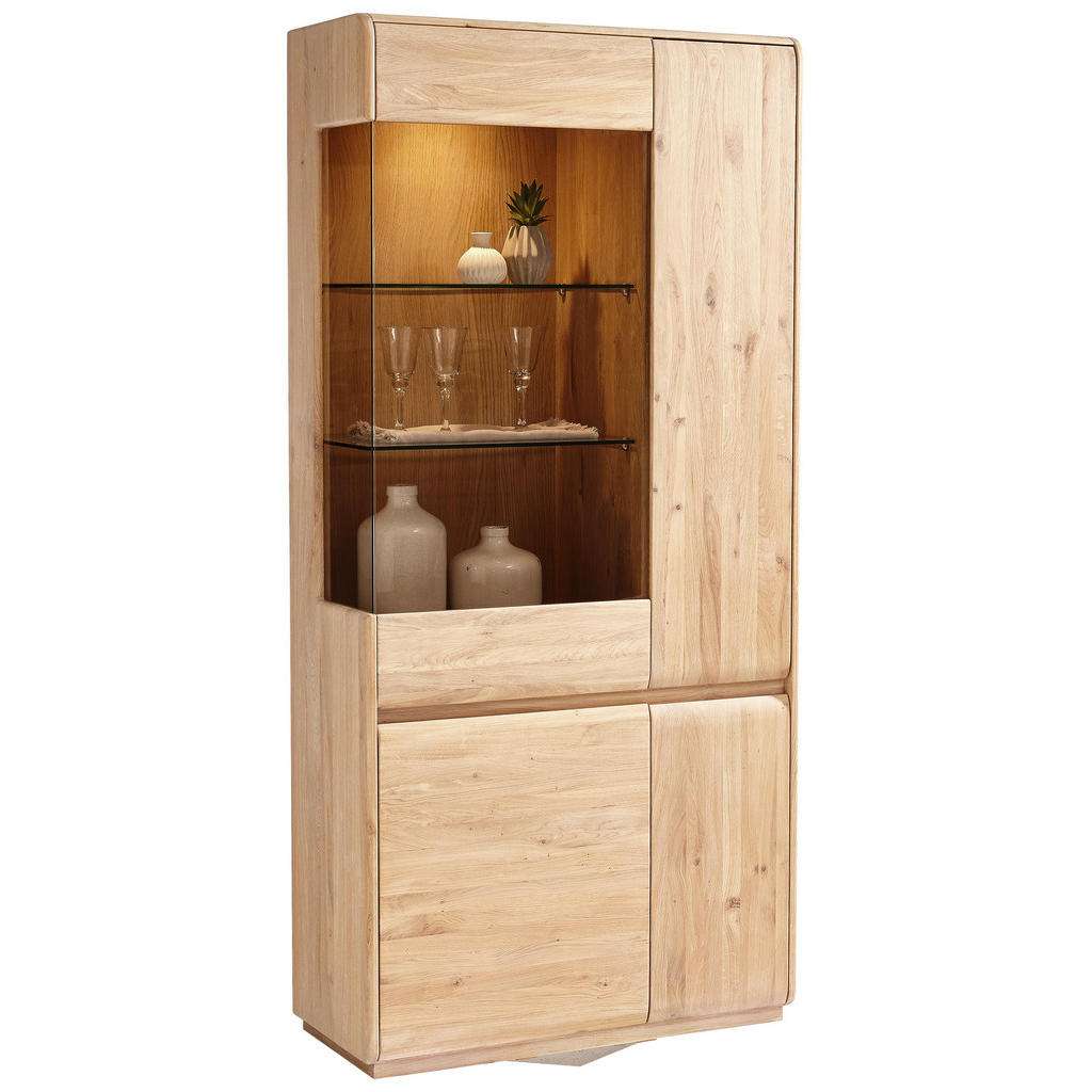 Linea Natura VITRINE Eiche furniert, massiv Braun