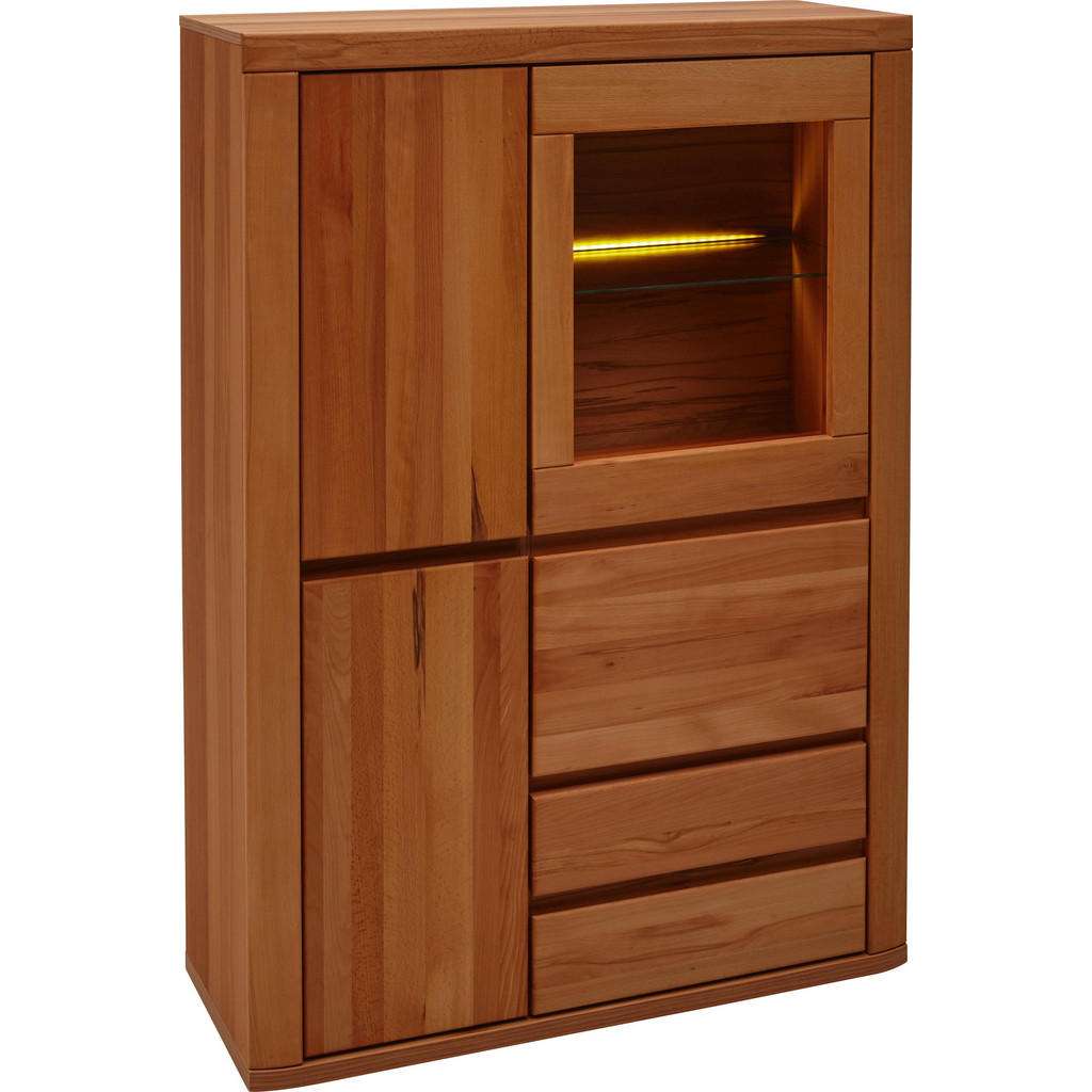 Voleo HIGHBOARD Kernbuche furniert, massiv geölt Braun