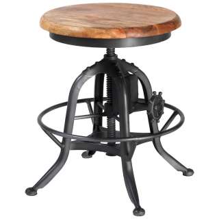 Landscape HOCKER Mangoholz massiv Grau, Mehrfarbig