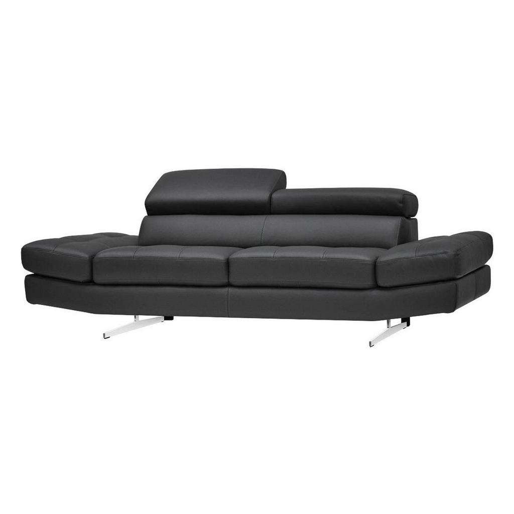 Novel DREISITZER-SOFA Echtleder Grau