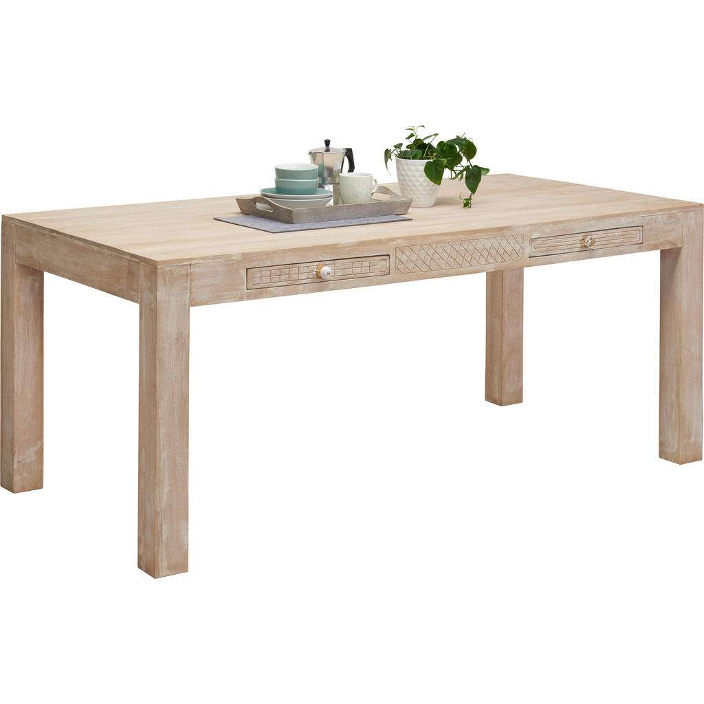 XXXL ESSTISCH Mangoholz massiv rechteckig Beige