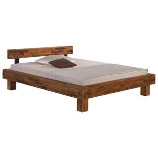 Linea Natura BALKENBETT Akazie massiv 140/200 cm, Braun