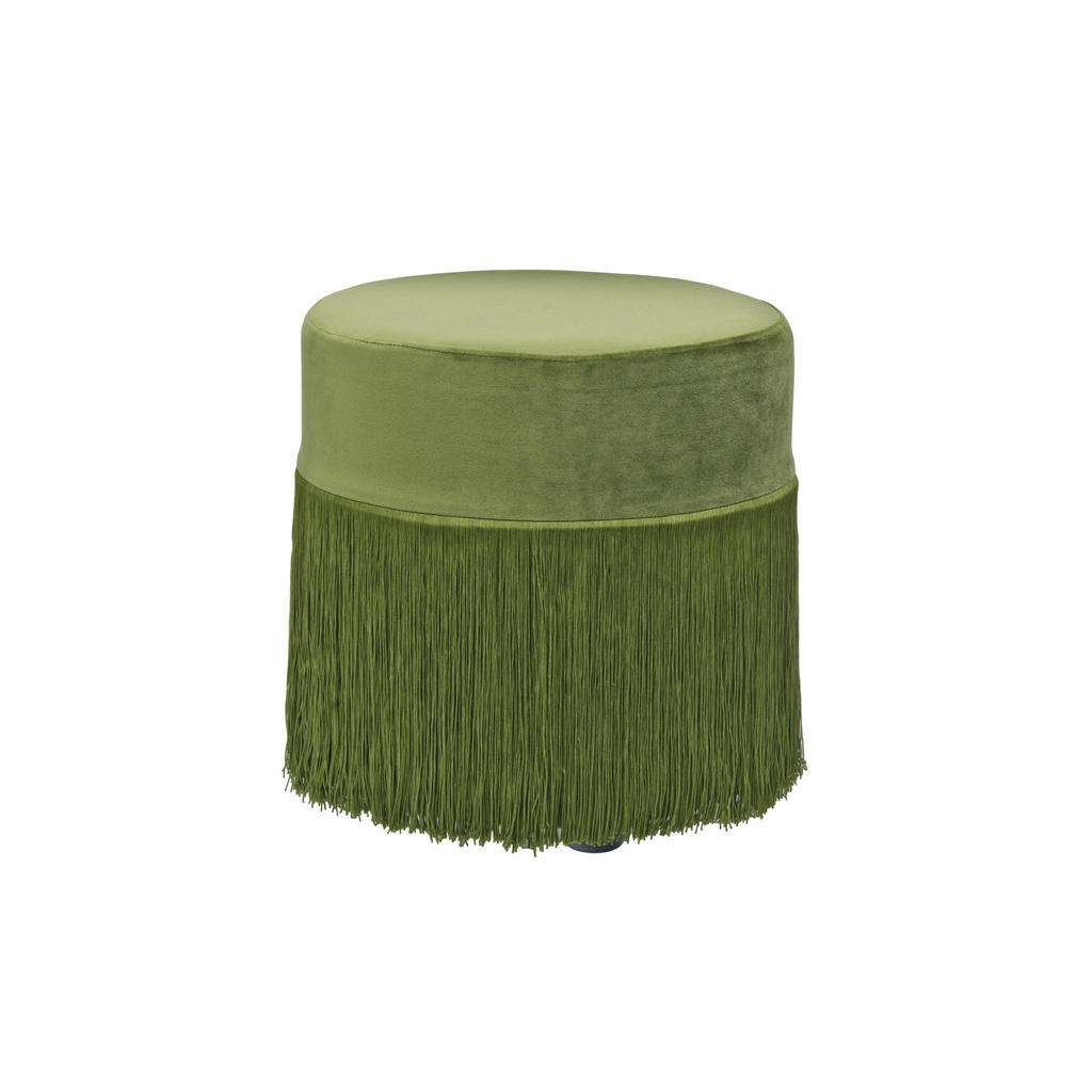 Ambia Home HOCKER Samt Paulownia Grün
