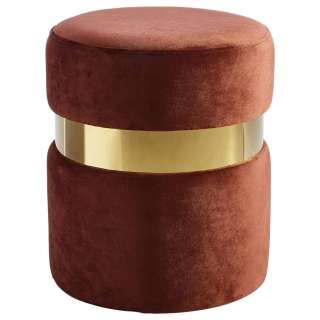 Xora HOCKER Samt Braun, Gold
