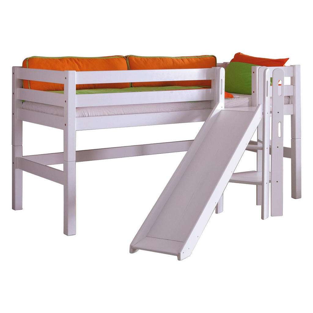 XXXL SPIELBETT Buche massiv 90/200 cm Weiß