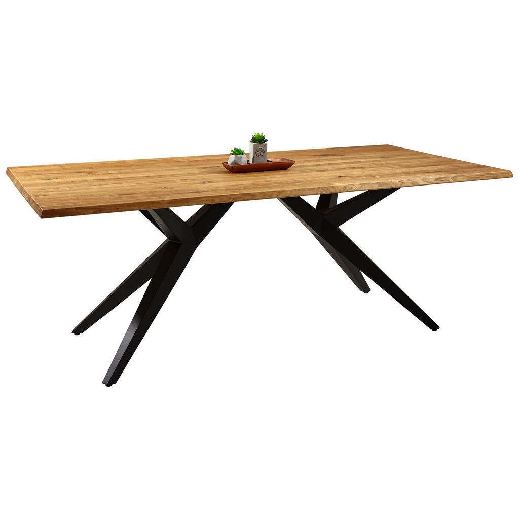 Musterring ESSTISCH Eiche massiv rechteckig Schwarz, Braun