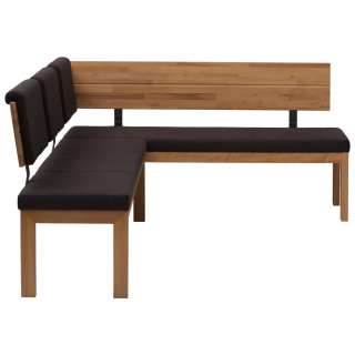Voleo ECKBANK Flachgewebe Kernbuche massiv Braun