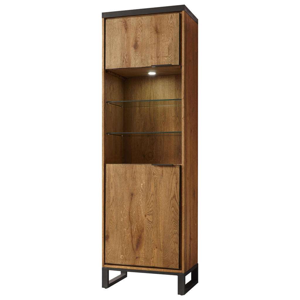 Carryhome VITRINE Eiche massiv Braun