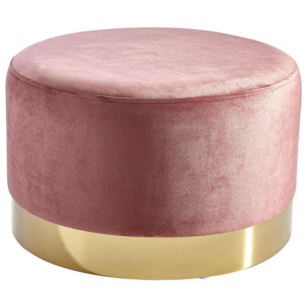 Xora HOCKER Samt Rosa, Gold