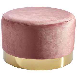 Xora HOCKER Samt Rosa, Gold