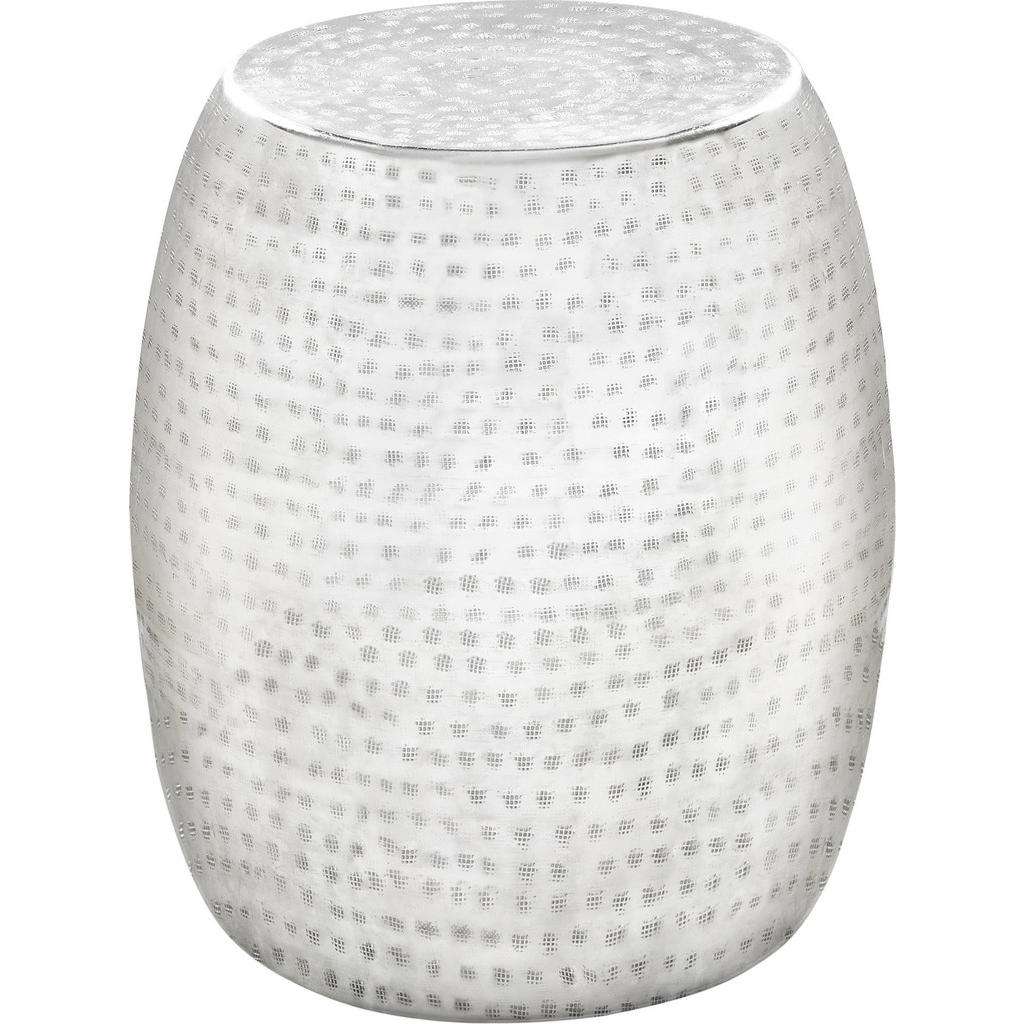 Ambia Home HOCKER Weiß, Silber