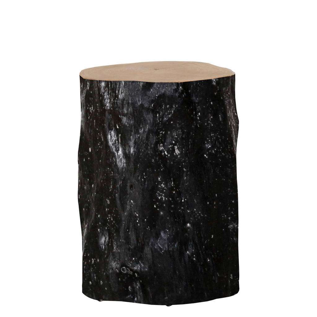 Carryhome HOCKER Teakholz Schwarz, Braun
