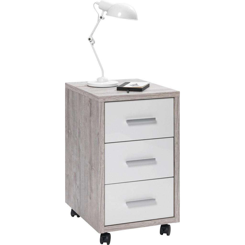 Carryhome ROLLCONTAINER Weiß, Braun