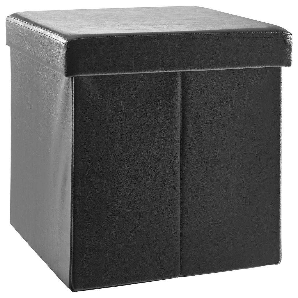 Carryhome SITZBOX Lederlook, Vliesstoff Schwarz