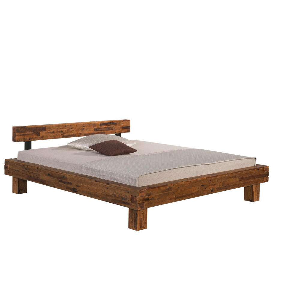 Linea Natura BALKENBETT Akazie massiv 160/200 cm, Braun