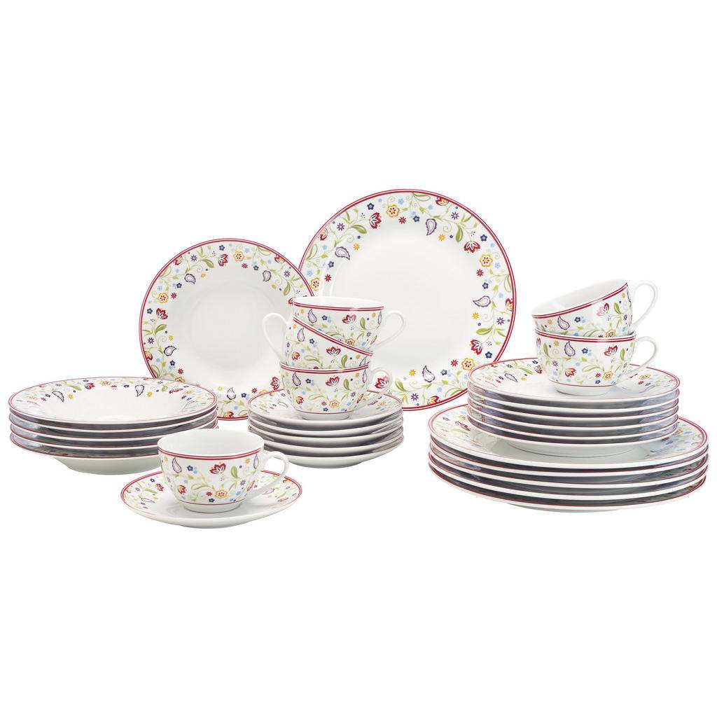 Ritzenhoff Breker Porzellan KOMBISERVICE 30-teilig, Mehrfarbig