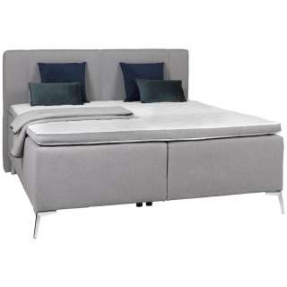 Esposa BOXSPRINGBETT 180/200 cm INKL. Matratze, gepolstertes Kopfteil, Topper, Grau