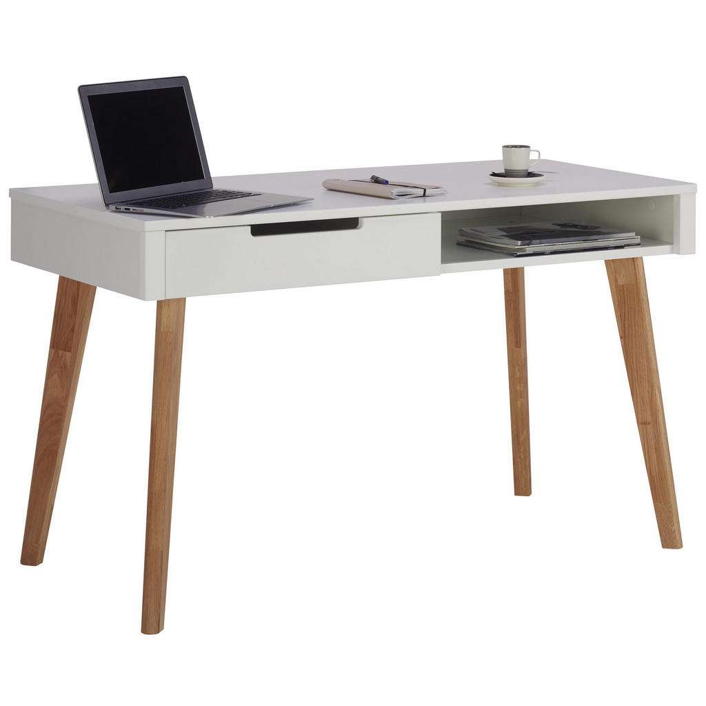 Ben'n'jen SCHREIBTISCH Eiche massiv Weiß, Braun