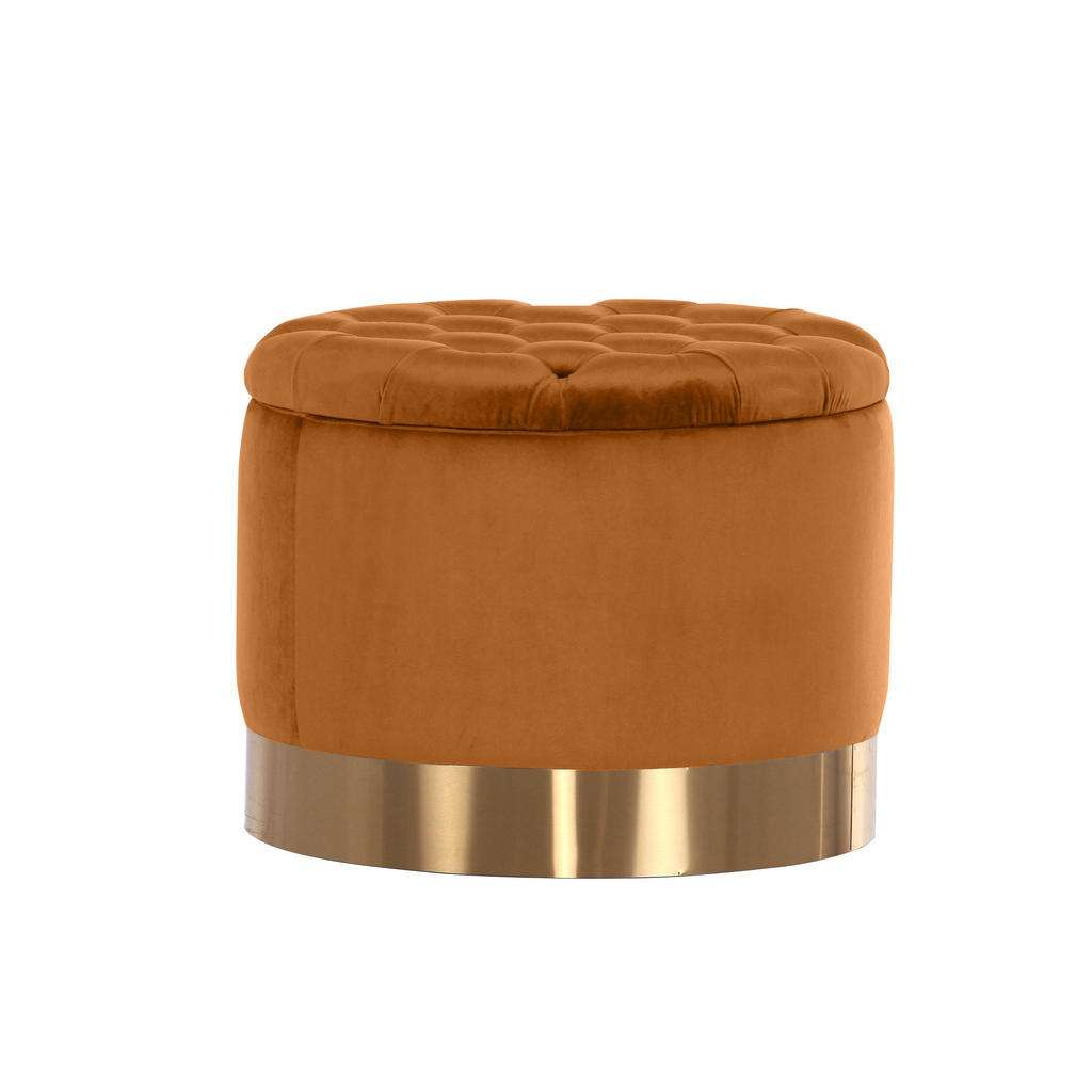 Carryhome HOCKER Samt Geld, Gold