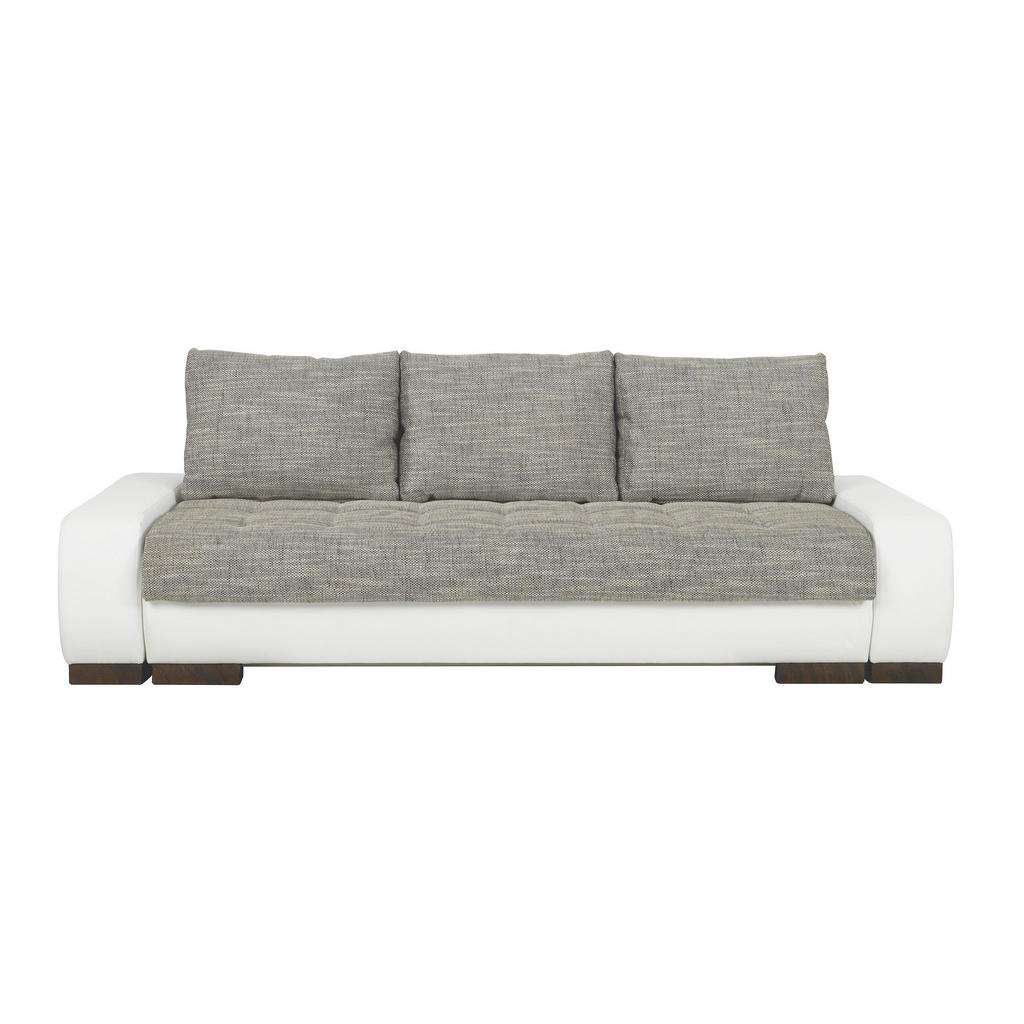 Carryhome SCHLAFSOFA Lederlook, Webstoff Weiß