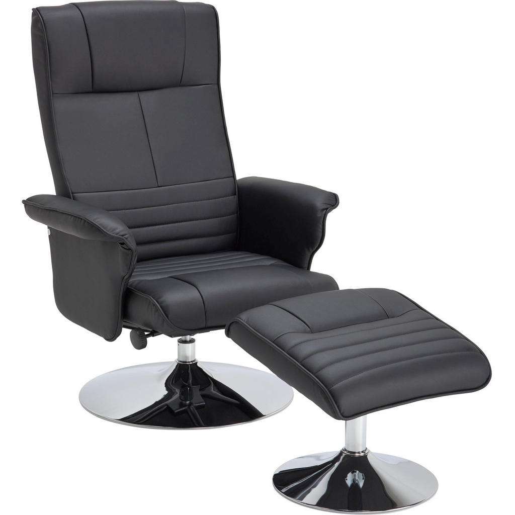 Cantus RELAXSESSELSET Lederlook, Schwarz, Silber