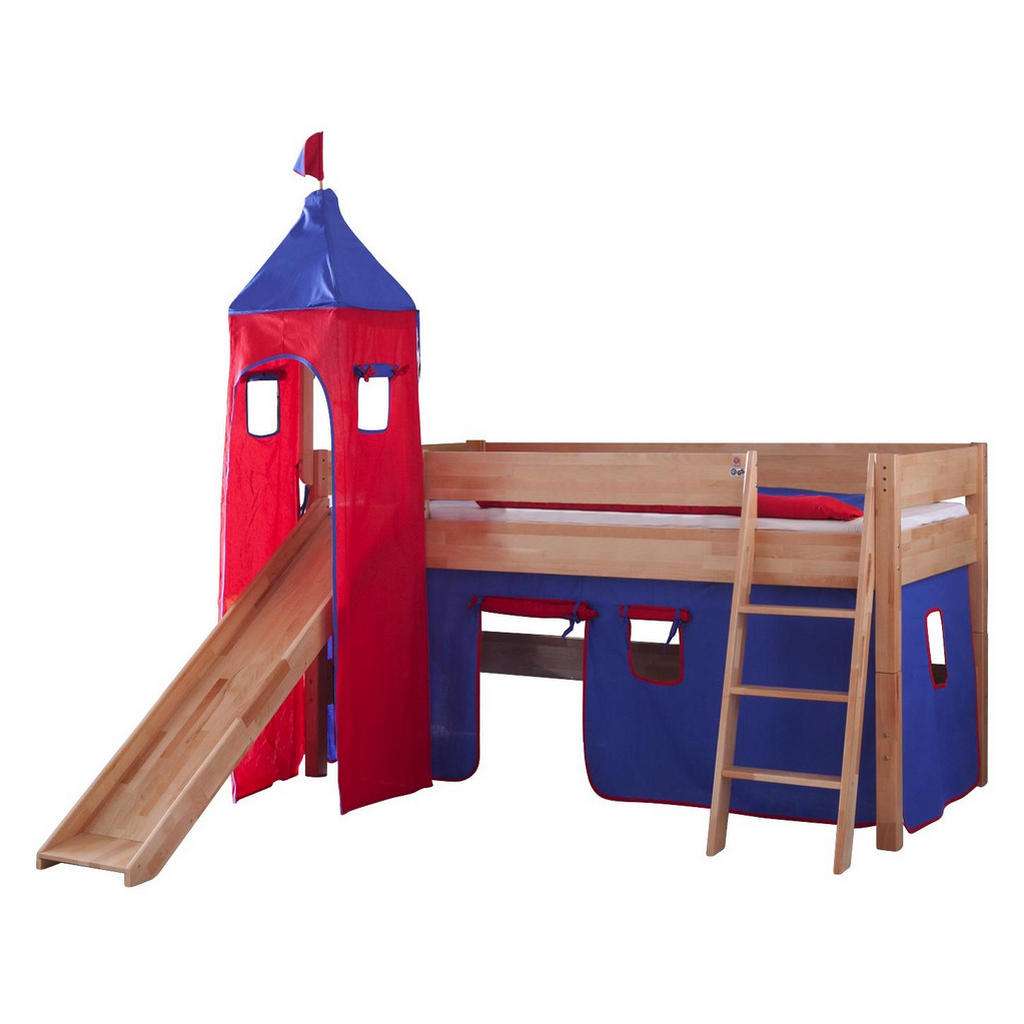 XXXL SPIELBETT Buche massiv 90/200 cm Rot